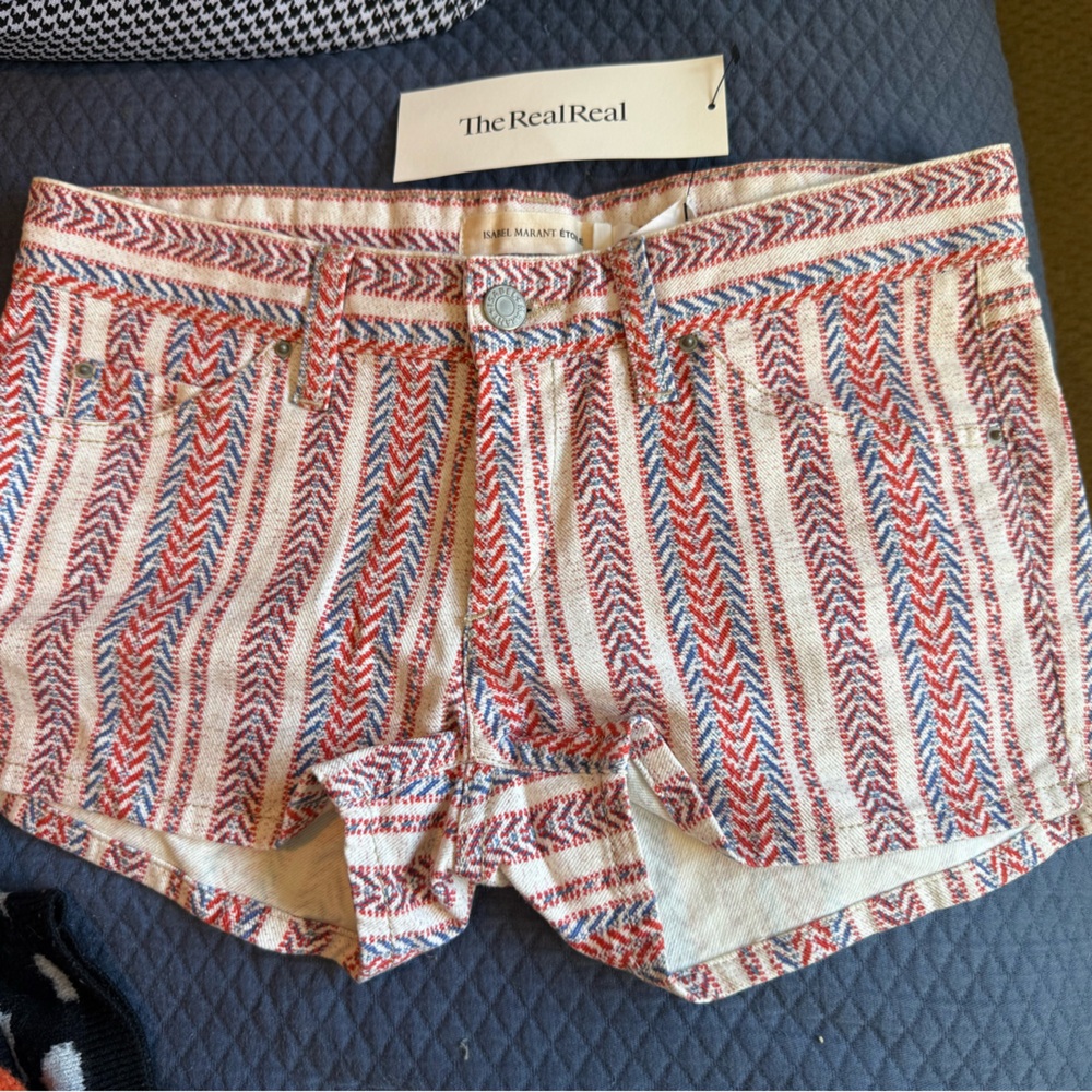 Isabel Marant ÉTOILE, Red and Cream Patterned Shorts